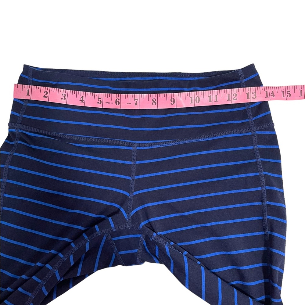 Athleta Leggings Blue Striped Size Small Navy Blue Pull On Athletic Leggings - Picture 8 of 10